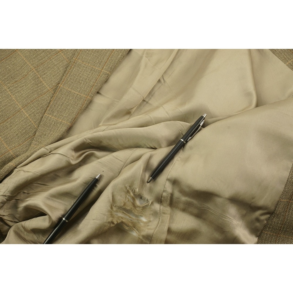 Jos A Bank Silk Wool Cashmere Linen Men's‎ 43R Herringbone Windowpane Sport Coat - Picture 13 of 14